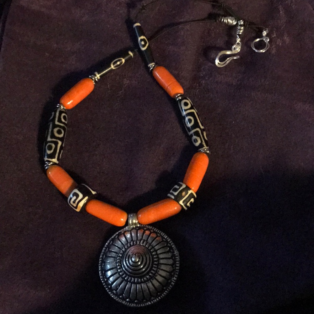 Glass African inspired handmade necklace